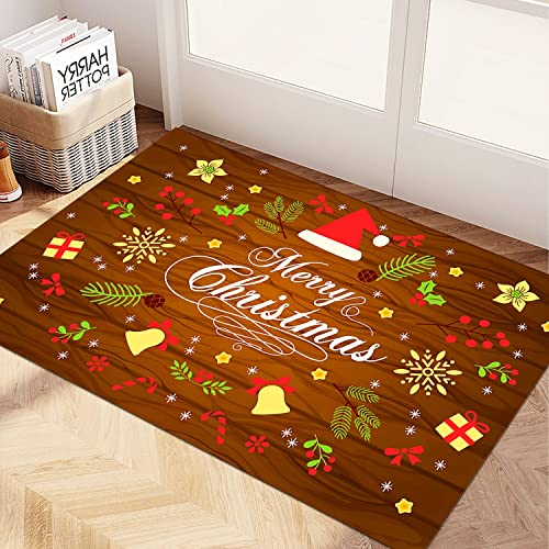 Orlco Art - Alfombrillas para interiores de Navidad para invierno, sombreros de Navidad, Papá Noel, alfombra para puerta de Navidad, alfombra para cocina, decoración del hogar, 24 x 36 pulgadas Cover