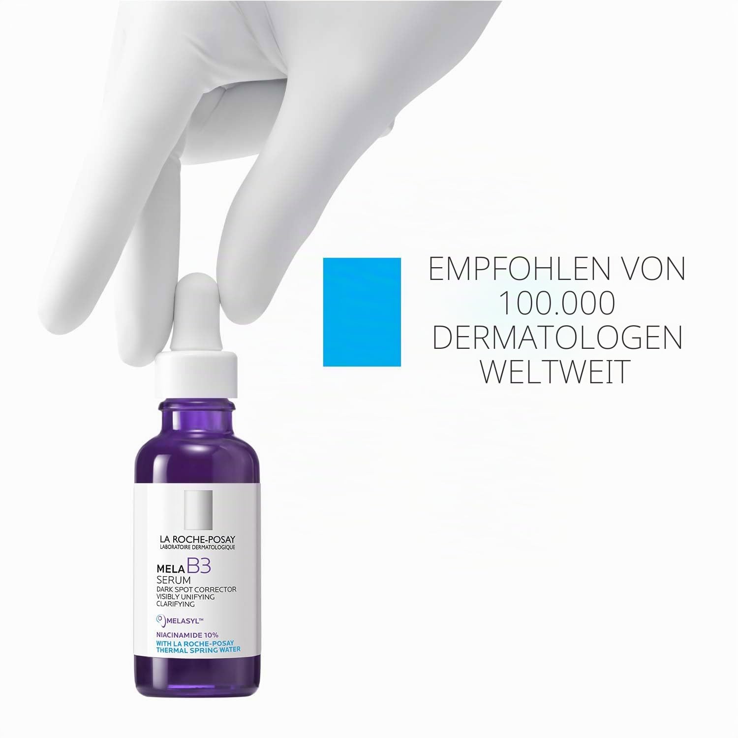 La Roche Posay Anti-Pigmentflecken-Serum für jede Haut, Mildert dunkle Flecken, Pigmentflecken, Altersflecken, Pickelmale, Anti-Rückfall-Wirkung, Mit Melasyl und Niacinamid, Mela B3, 30 ml