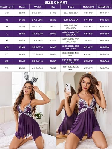 Image of Avidlove Women Lace Lingerie Front Closure Babydoll V Neck Nightwear Sexy Chemise Nightie