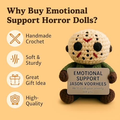 Muñeco de Apoyo Emocional Tejido a Mano Personaje de Terror miniatura 7