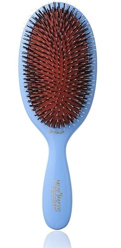 Mason Pearson BN1 Grande Popular Cerda De Jabalí Nylon Tufts Cepillo De Pelo - Azul