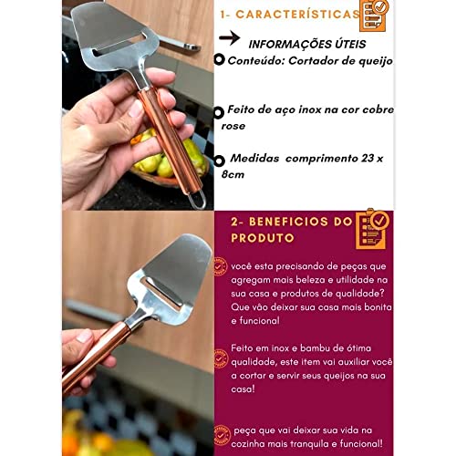 Fatiador Cortador Manual de Queijo Inox Bronze