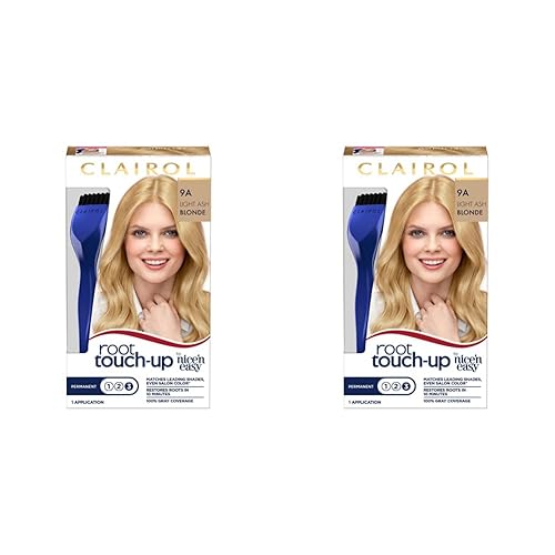 Clairol Nice'n Easy Root Touch-up - Tinte permanente para el cabello, color rubio ceniza claro 9A, paquete de 2 unidades