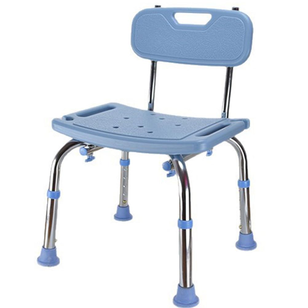 Altura de Aluminio Ajustable de baño/Silla de Ducha con Soporte para la Cabeza y la Ducha, Asientos de bañera para Ancianos, Embarazadas, discapacitadas, heridas, Capacidad de 150 kg,Azul