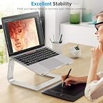 OMOTON Laptop Stand, Detachable Laptop Mount, Aluminum Laptop Holder Stand for Desk, Compatible with MacBook Air/Pro, Dell, HP All Laptops (11-16 inch), Silver - Image 3