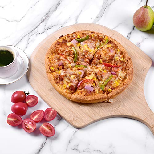 Pizza Peel, Premium Bamboo Pizza Spatula Paddle Cutting Board Handle (Baking Pizza, Bread, Cutting Fruit, Vegetables, Cheese)