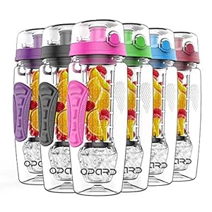 Opard Drinkfles 946 ml Fruit Infuser Sports Drinkfles Water Bottle Tritan BPA-vrij met koeling fruit fles plastic