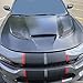 Kojem Black Hood Scoop Hood Bezels Compatible with 2015-2020 Dodge Charger SRT Hellcat, Side Grilles NOT Fit 2021 Models, Center Grille Fit 2021 Models