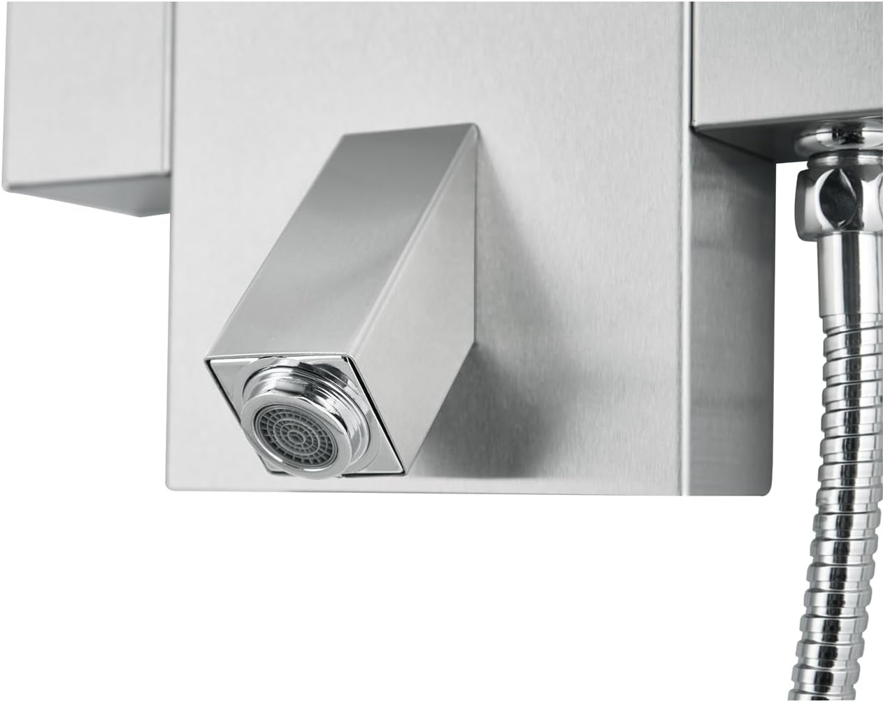 48" Brushed Stainless Steel Wall Mount Shower Panel with Rainfall Head