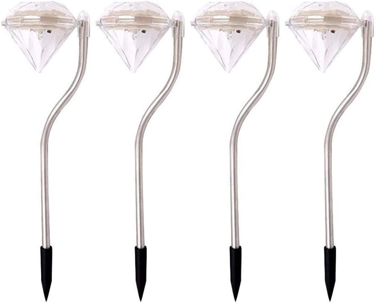 Ulalaza 4Pcs Solar Landscape Light Outdoot Stake Lights for Lawn Walkway Driveway Outdoor Yard Garden(Warm White) — image 1