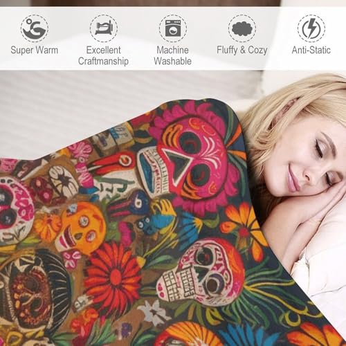 Couverture douce folklore mexicain pour réchauffer le coeur