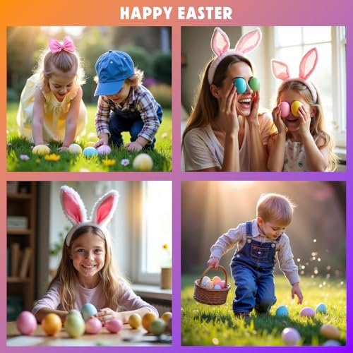 Easter Egg Decorating Kit with Food Coloring Dye Tablets, 68 Stickers, Magic Crayons & Egg Stands | DIY Easter Crafts Non-Toxic Edible Dye for Easter Party Supplies