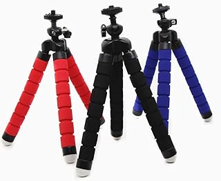 くねくね三脚スタンド スマホ、カメラ、goproなど 小型撮影機器向け 足部分柔らい 自由回転可 小型軽量 持ち運びやすい 自撮り、ビデオ、写真撮影に便利 (黒い)
