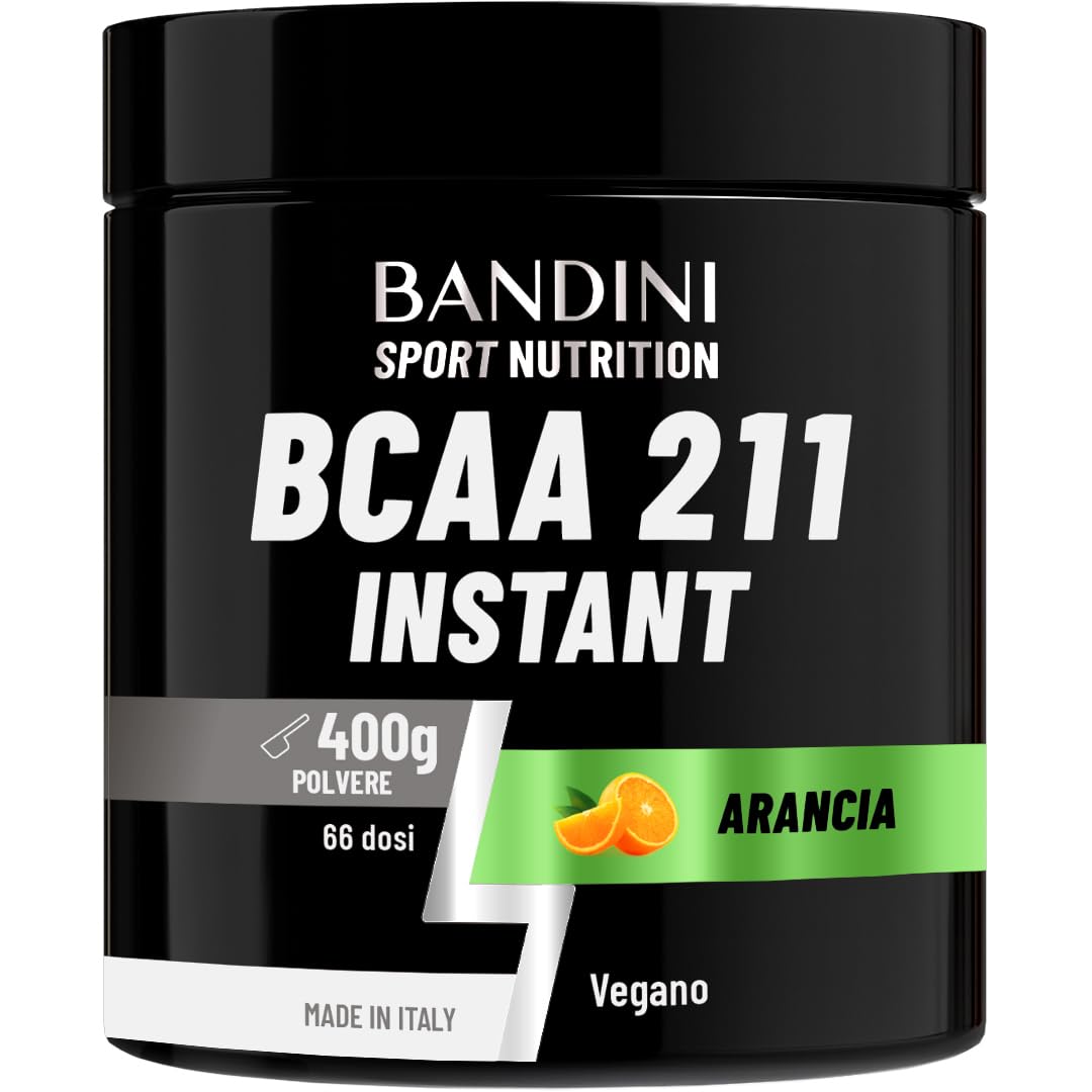 Bandini® AMINOACIDI RAMIFICATI BCAA 2 1 1 400 g Gusto ARANCIA, BCAA Polvere con Leucina Valina Isoleucina, Integratore per Palestra, Sport, Allenamento, Pre Intra Post Workout, Recupero Muscolare
