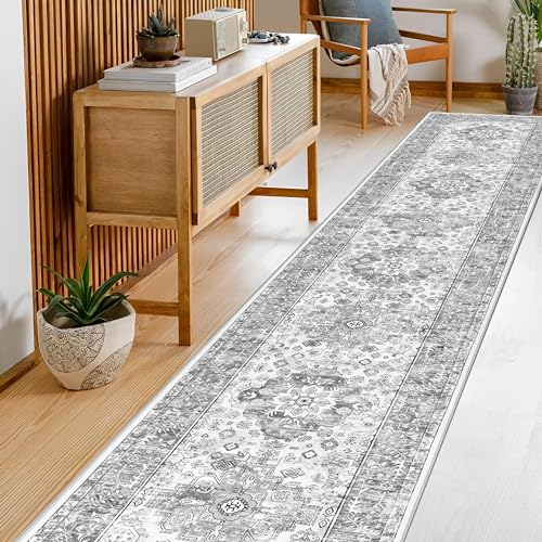 Pauwer Long Hallway Runner Rug 2'6''x14', Boho Washable Runner Rugs with Rubber Backing, Non Slip Carpet Runner for Hallways, Farmhouse Rug Runners for Kitchen Laundry Room Entryway