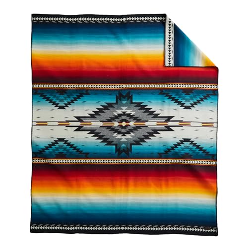 Image of Pendleton Jacquard Unnapped Twin Blanket, 64 x 80 in, Heirloom Virgin Wool