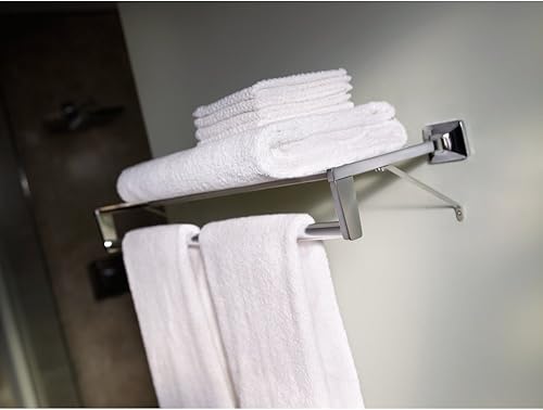 Miniatura 2 de Franklin Brass F1454, accesorio de accesorios de baño, estante de toalla de 18 pulgadas con barra y soportes de soporte