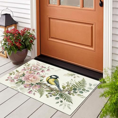 Tapis lavable en machine pour entrée paillasson antidérapant vert - 3