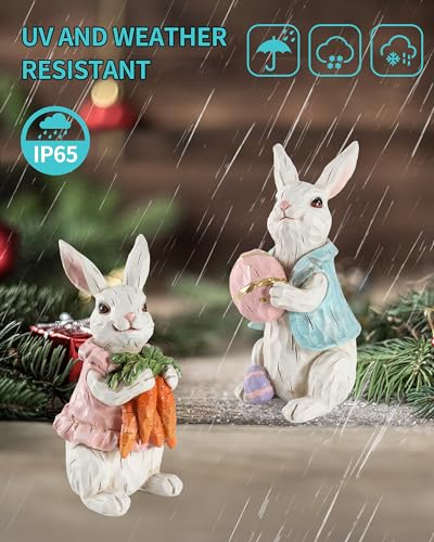 iStatue-Easter-Decorations-2-Pack-Resin-42-Bunny-Figurines-with-Resurrection-Eggs-Carrots-Hand-Painted-Statue-for-The-Home-Decor-Office-Gift-Easter-Bunny iStatue Easter Decorations 2 Pack Resin 42 Bunny Figurines with Resurrection Eggs Carrots Hand Painted Statue for The Home Decor Office Gift Easter Bunny