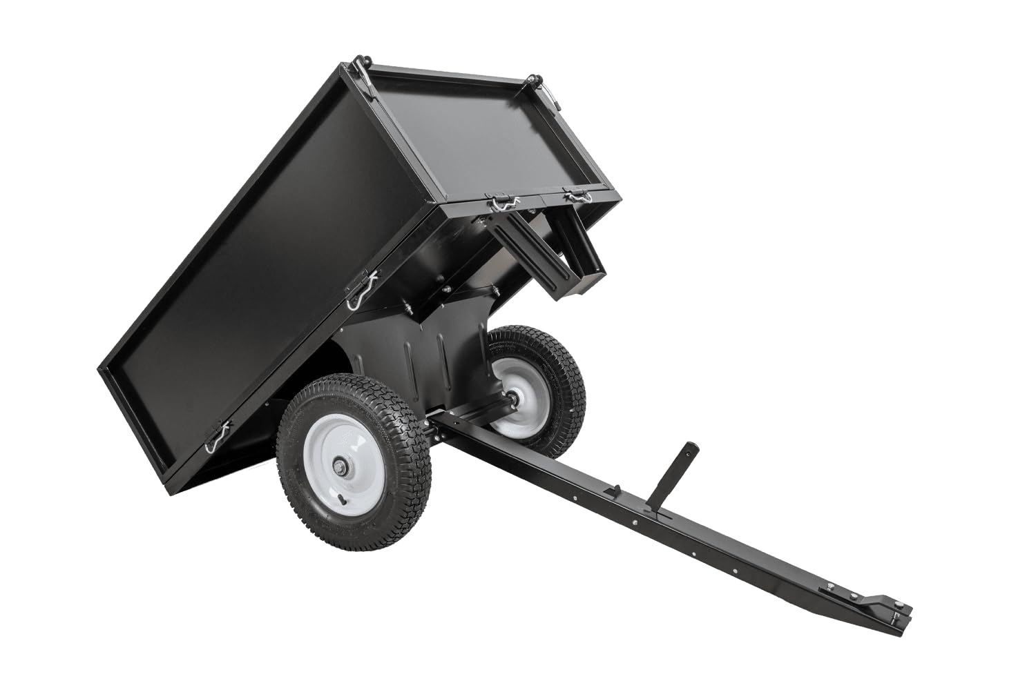 UNITRAILER Remolque de jardín basculante 225 kg para Tractor y Quad | Estructura de acero resistente, ruedas extraíbles y ruedas todoterreno. Ideal para transportar madera, tierra y heno.