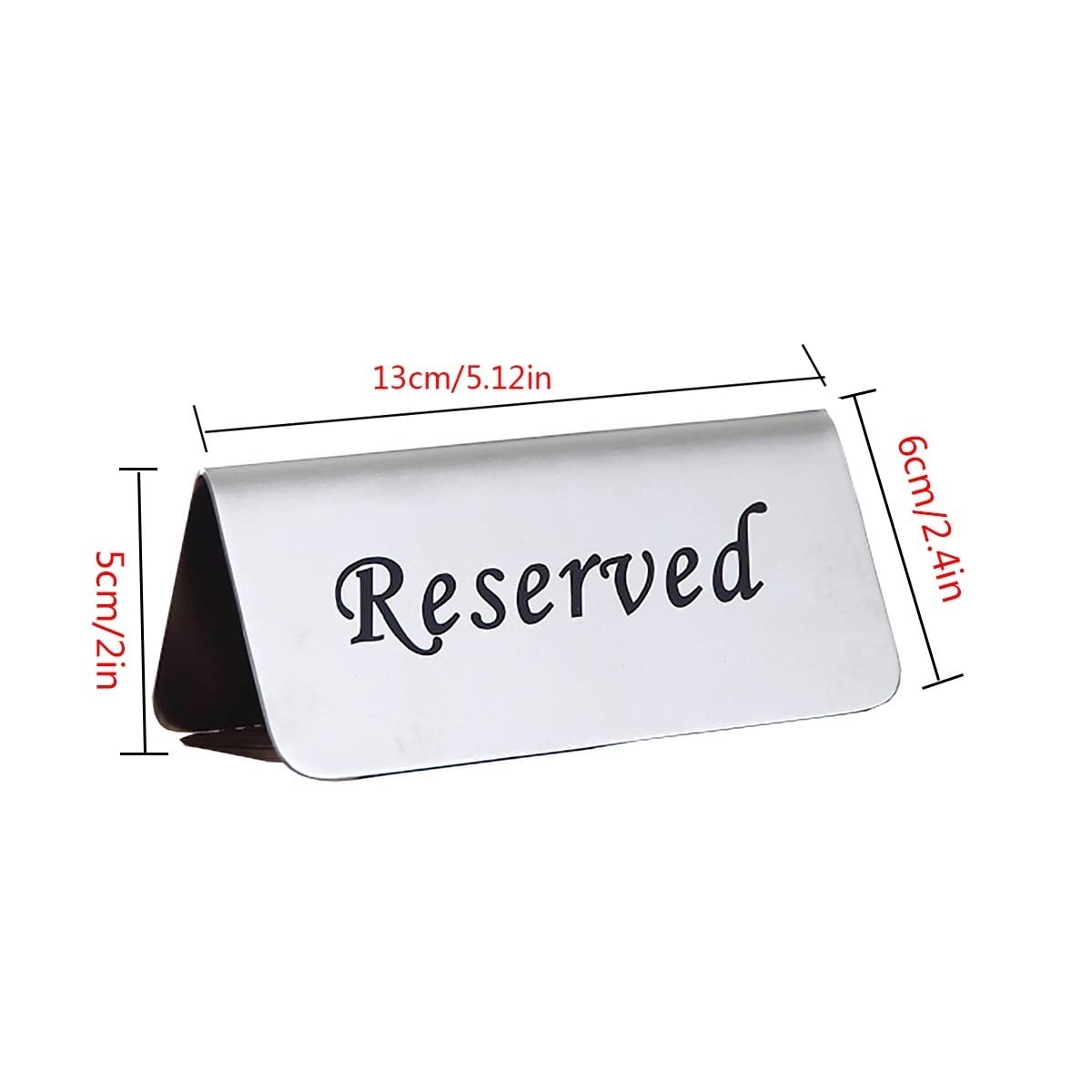 Tarjetas de ubicación, números de Mesa, letreros de Mesa reservados de Acero Inoxidable Plateados de 5.1 x 2.36 Pulgadas, Paquete de 10/20/50/100, 50 Unidades