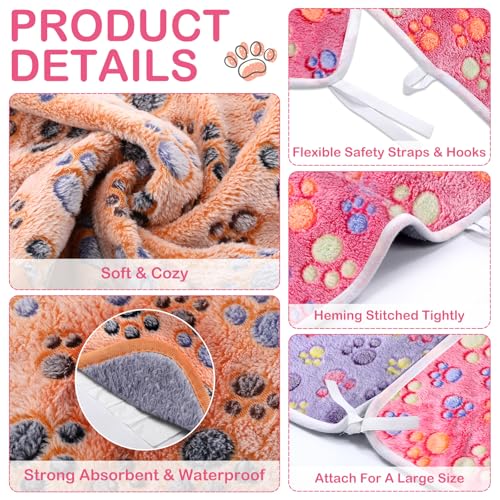 Image of Kajaia 4 Pack Washable Pee Pads with Belt for Pet Crate 18'' x 24 inch Reusable Puppy Pads Waterproof Pet Training Pads Puppy Potty Pads Absorbent Whelping Dog Bed Pad Mat for Playpen Crate