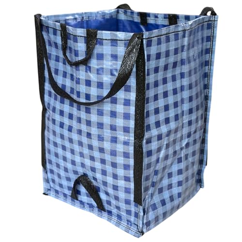 Image of DURASACK Heavy Duty Home and Yard Bags, Gingham Blue