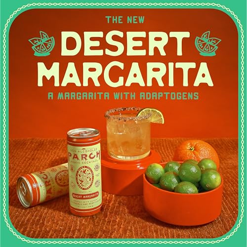 Image of PARCH Desert Margarita Agave Mocktail (8.4 oz 8 Pack) - 100% Vegan Canned Drinks made with Organic Agave, Herbal Adaptogens & Desert Botanicals
