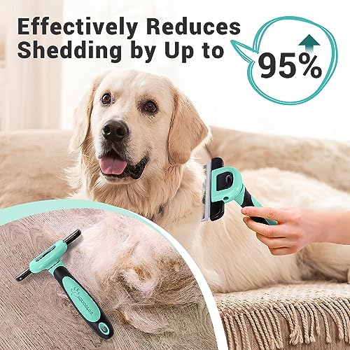 Image of MIU COLOR Pet Grooming Brush, Deshedding Tool for Dogs & Cats, Spring Green | Effectively Reduces Shedding by up to 95%,Safe and Comfortable for Short Medium and Long Pet Hair