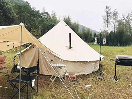 DANCHEL 4M Cotton Bell Tent with Two Stove Jackets (Top and Wall)