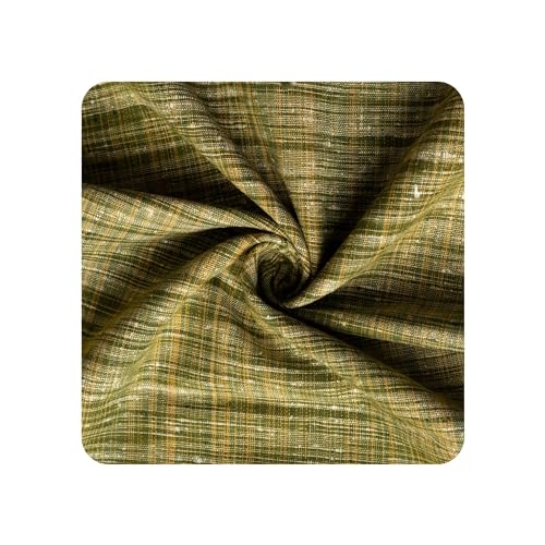 Image of Cotton Fabric Material for Men and Women (5 Meter, Dark Mehandi), Solid