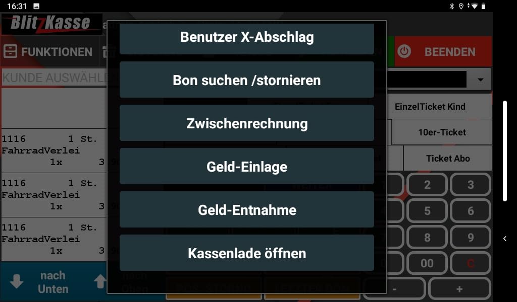 Kassensystem für Laden, Bäckerei, Metzgerei & Feinkost – All-in-One 10" POS Kasse mit Bondrucker, Kassenschublade & Software – ohne monatliche Gebühren – TSE-Konform – BLITZKASSE HANDEL BASIC