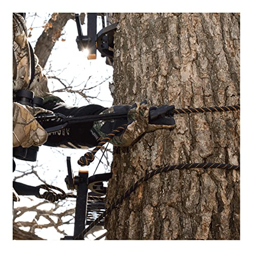 Muddy Outdoors Quick-Clip Design Easy To Use Safety Harness Lineman's Braided Nylon Rope For Tree Climbing & Hunting With Prusik Knot & One-Handed Lockable Carabiner #TOP2