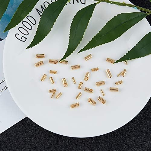 UNICRAFTALE 60pcs 3 Sizes 1.2mm/2mm/3mm Golden Cord Ends 304 Stainless Steel End Caps Leather Cord Ends Terminators End Tip Bead Caps for Leather Cord Bracelets Jewelry Making
