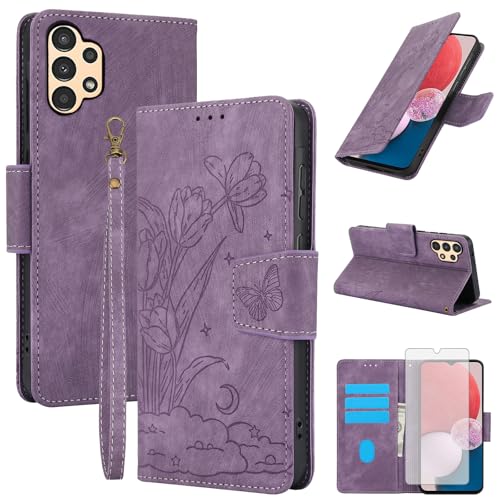 Coque A13 4G Asuwish violette, finition premium contre rayures et chutes