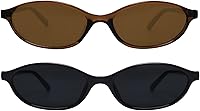 GUVIVI Retro Oval Sunglasses for Women - Chic 90s Cat Eye Sunnies, Lightweight Narrow UV400 Shades for Small Faces