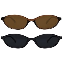 Retro Oval Sunglasses for Women Chic Cat Eye 90s Sunnies Lightweight Narrow Shades Trendy UV protection Sun Glasses