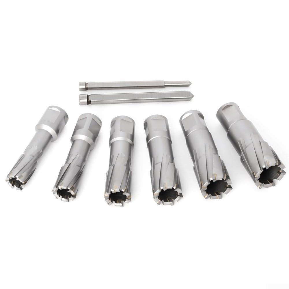TCT - Juego anular de brocas de núcleo hueco de 16 a 26 mm para taladros, taladros de núcleo de metal duro para herramienta de corte de acero inoxidable de hierro, kit de agujeros profundos para