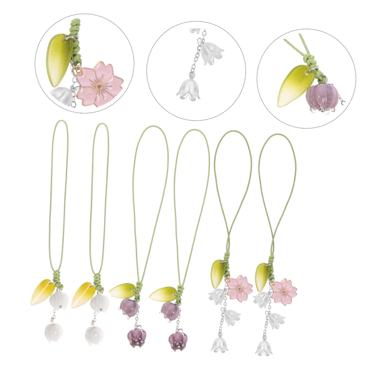 Angoily Braccialetto Pendente Cinturino Delicato Custodia Catena Borsa Fascino Borsa Portachiavi Portachiavi Pendente - Cinturino Pendenti A Tulipano In Metallo