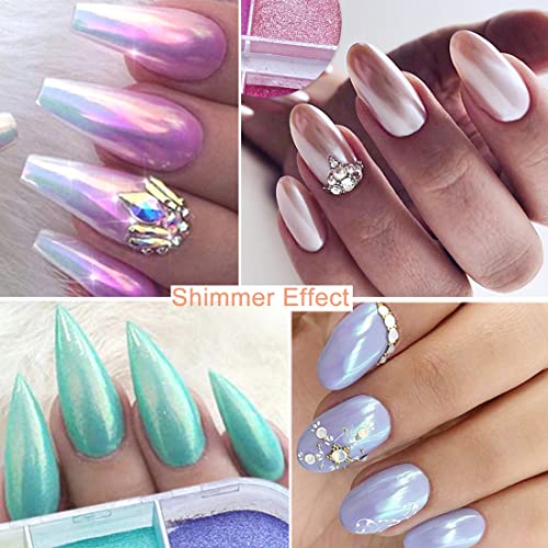 Chrome Nail Powder 24 Grids Iridescent Nail Art Glitter Powder Colorful Rub Fine Powder Pearl Shimmer Nail Powder Effect Pigment Pearlescent Powder Manicure Decorations,Body And Crafts #TOP3