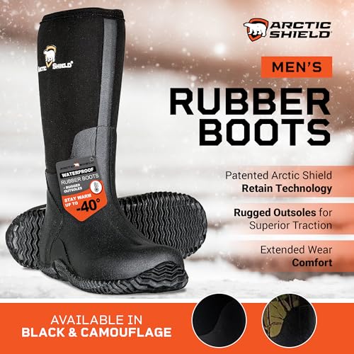 Arcticshield AS-M100-B-13 Neoprene Heavy Duty Rubber Boots For Men & Women - Protective Footwear thumb #1