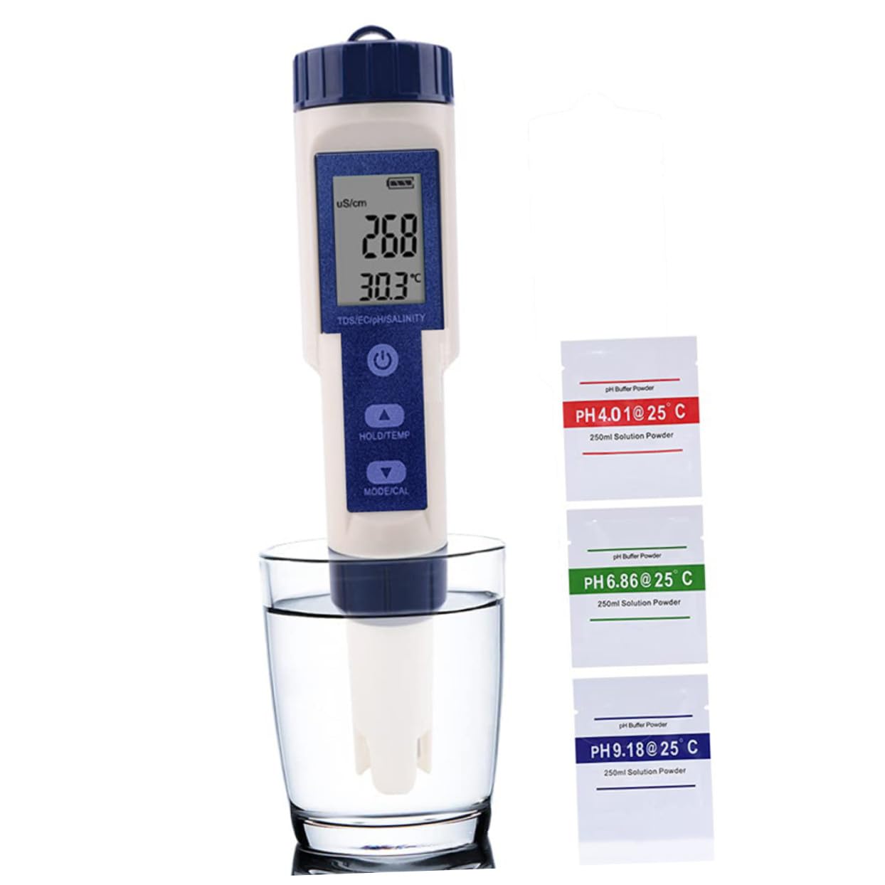 KOMBIUDA Medidor Digital de Salinidad para Piscina y Acuario Alta Precisión, Diseño Único LCD y Material Plástico Resistente, Adecuado para Tanques de Peces