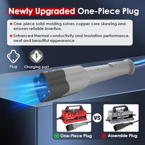 TRAMROOT 15 Amp Golf Cart Charger for 48 Volt Yamaha G29 Drive & Drive 2 Lead Acid Battery with Upgraded 3-Pin Leaf Plug by TRAMROOT - Image 2