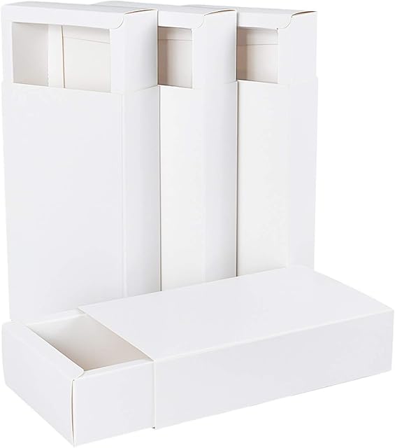 BENECREAT 16 Pack Kraft Paper Drawer Box 17.2x10.3x4.5cm White Soap Jewelry Candy Boxes Small Gift Boxes for Gift Wrapping, Birthday, Wedding, Party Favors