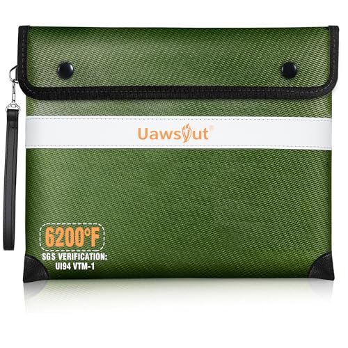 Uawsyut Fireproof Document Bag - 6200°F Heat Insulated, Small Important