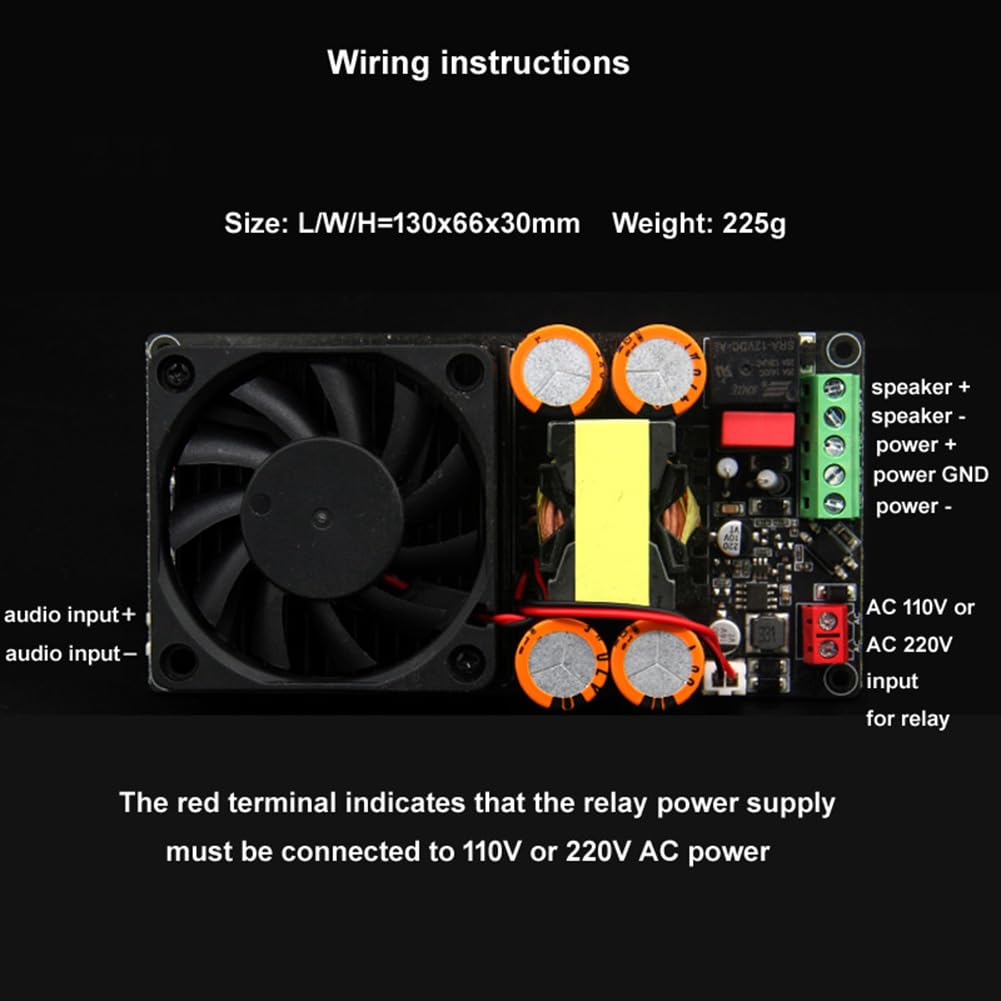 HiFi IRS2092 1000 W monokanałowa płyta wzmacniacza subwoofera klasy D z przekaźnikiem ochrony głośnika, łatwa obsługa A