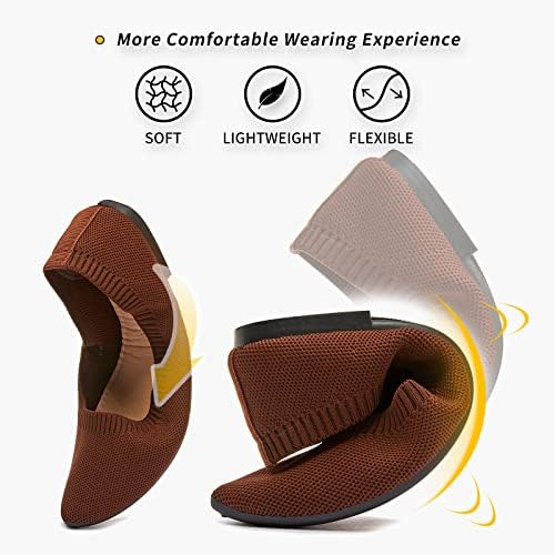BABUDOG Women's Mesh Flats Shoes Pointed-Toe Dress Shoes for Women Black Flats Shoes Comfortable Memory Foam Flats Shoes(Brown.US7) | Image 2