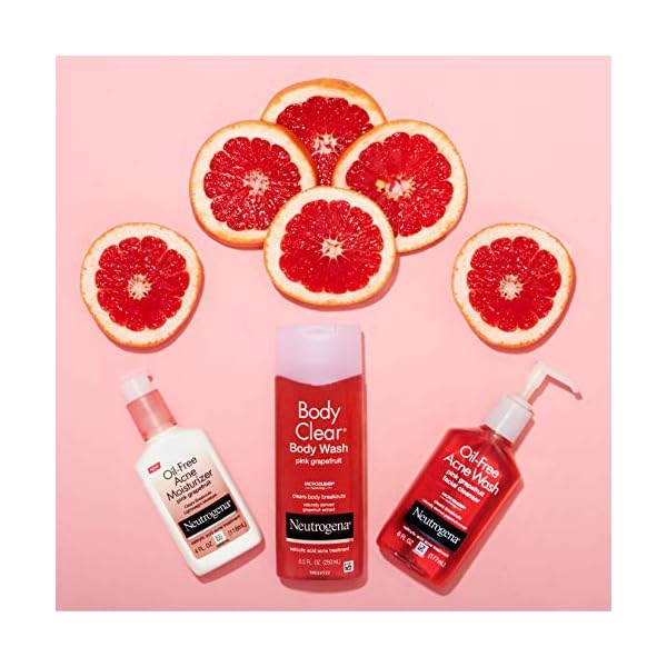 Neutrogena-Body-Clear-Acne-Treatment-Body-Wash-with-Salicylic-Acid-Acne-Medicine-Pink-Grapefruit-Body-Acne-Cleanser-to-Prevent-Breakouts-on-Back-Chest-Shoulders-85-fl-oz-Pack-of-3 Neutrogena Body Clear Acne Treatment Body Wash with Salicylic Acid Acne Medicine, Pink Grapefruit Body Acne Cleanser to Prevent Breakouts on Back, Chest & Shoulders, 3 x 8.5 fl. oz