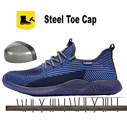 Image of Drecage Steel Toe Safety Shoes for Women Men Work Shoes Industrial & Construction Sneakers Puncture Proof Lightweight Working Shoes