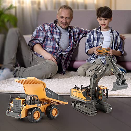 Image of DDAI Remote Control Construction Dump Truck Toy - RC Dump Truck Toys- Construction Toys Vehicle- RC Truck Toys for 8 9 10 11 12 Year Old Boys and up- Toy Trucks